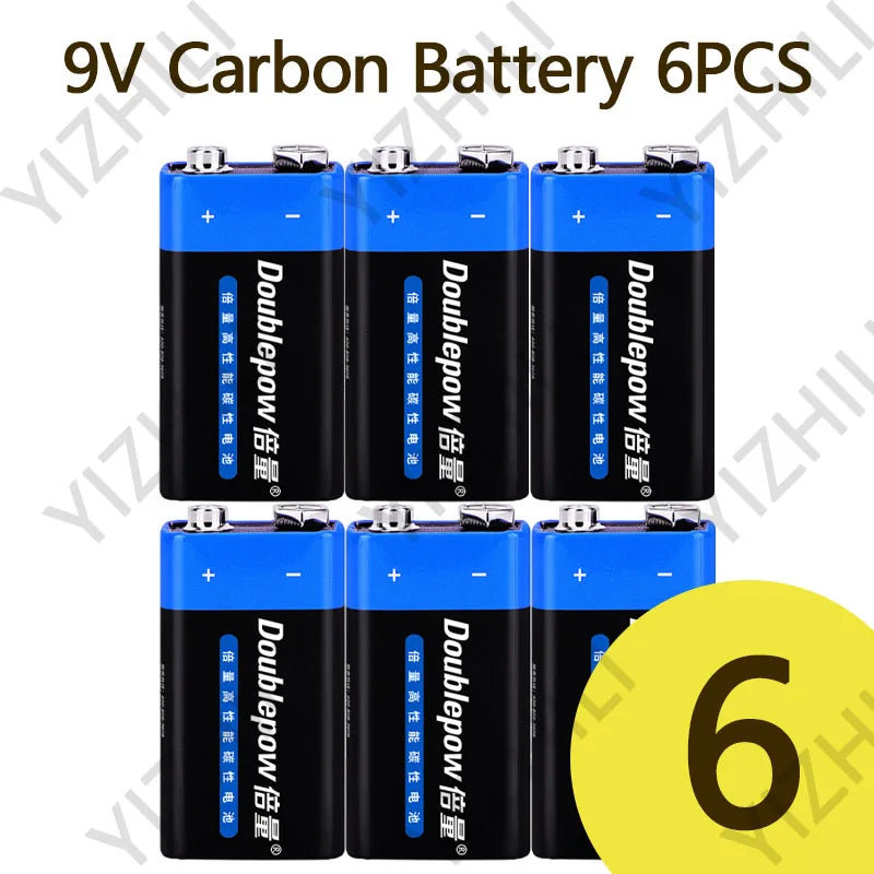 Doublepow 1-10PCS Disposable 9V 6F22 Battery 9V6F22 Alkaline