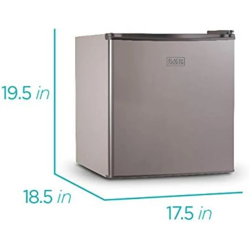 Kitchen Appliances Compact Refrigerator, Single Door Mini Fridge with Freezer, 1.7 Cubic Feet, Silver