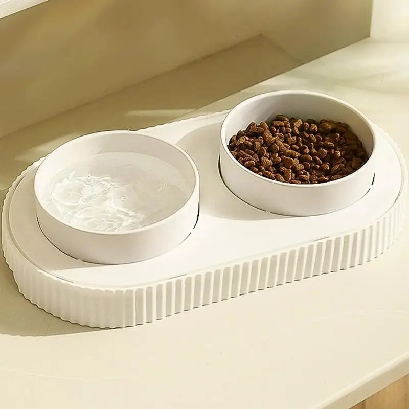 Heated Pet Bowl Electric Heated Double Feeding Bowl Anti Slip Thermal Pet Feeding Supplies Water Food Bowl Ceramic For Pet Shop