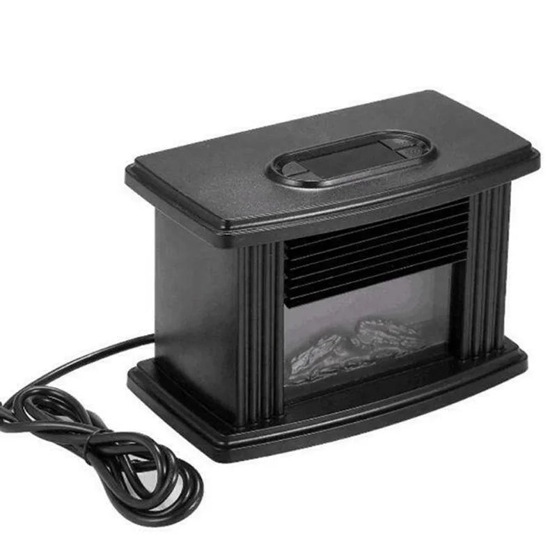 Portable Electric Fireplace Heater W/Remote Control Tabletop 3 Gear Flame Heating Burner Indoor Space Aluminum Heat Dissipation