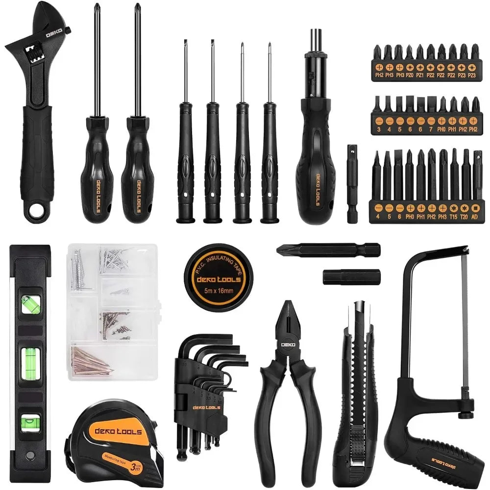 218-Piece General Household Hand Tool kit, Professional Auto Repair Tool Set for Homeowner, General Household Hand Tool Set