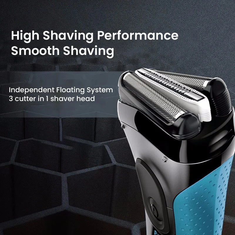 Bruan Electric Razor Electric Shaver Rechargeable Shaving Machine for Men Beard Wet-Dry Dual Use Floating Cutters Fast Charge