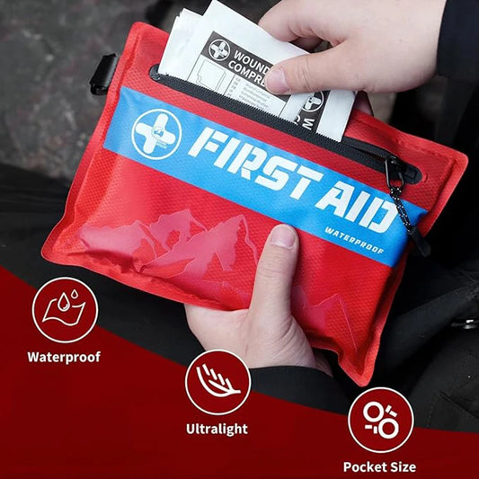 Small First Aid Kit Ultralight Waterproof Medical Kit for Hiking Camping Backpacking Cycling Travel Vehicles