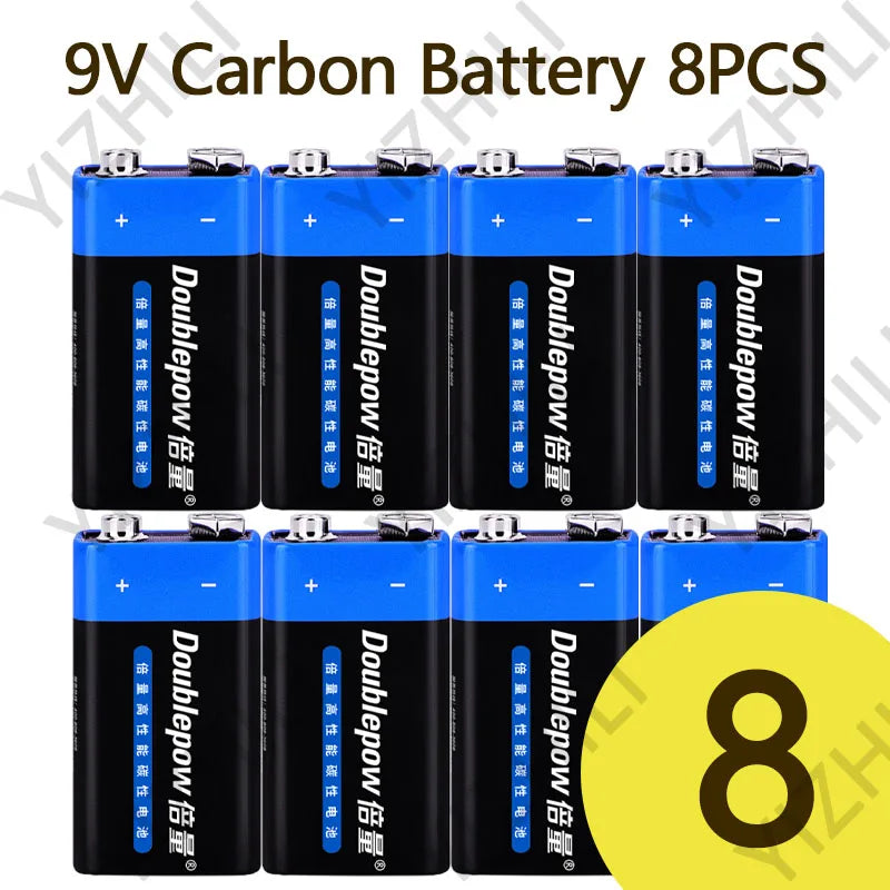 Doublepow 1-10PCS Disposable 9V 6F22 Battery 9V6F22 Alkaline