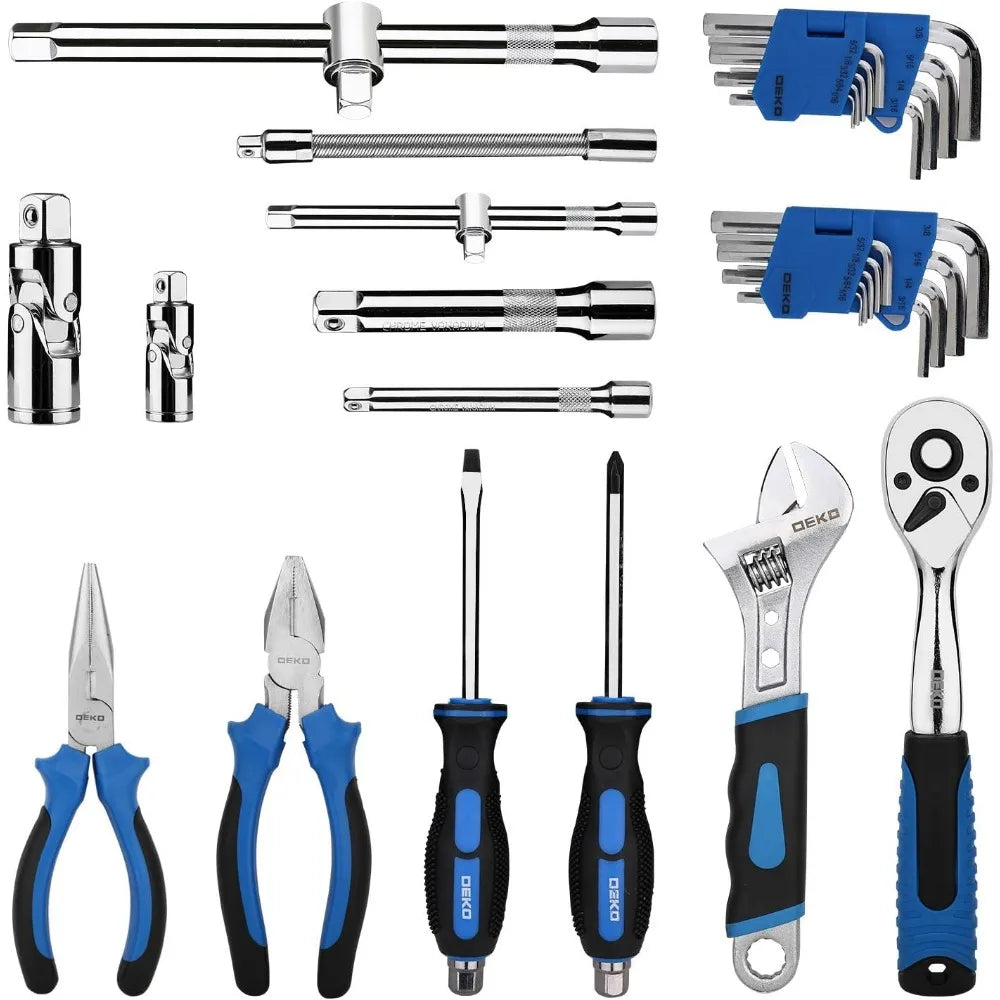 118 Piece Tool Kit Professional Auto Repair Tool Set Combination Package Socket Wrench with Most Useful Mechanics Tools