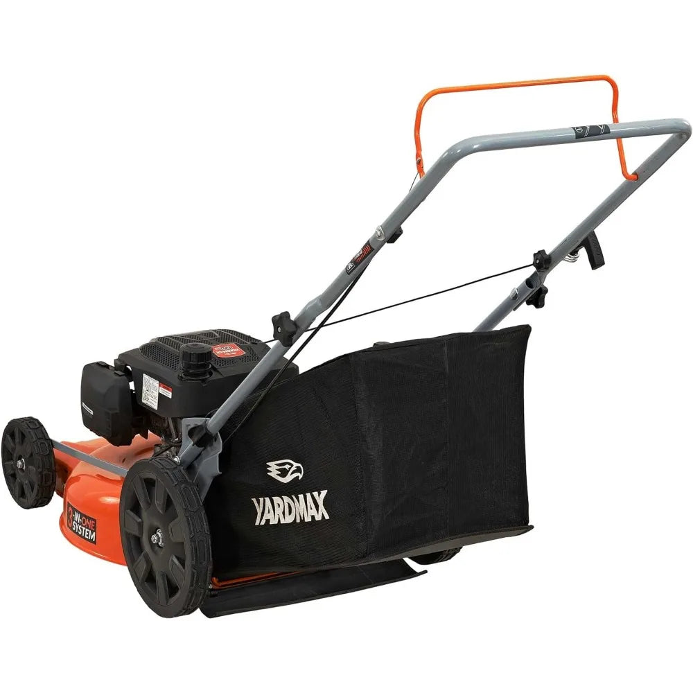 YARDMAX 21 in. 170cc 3-in-1 Gas Walk Behind Push Lawn Mower with High Rear Wheels